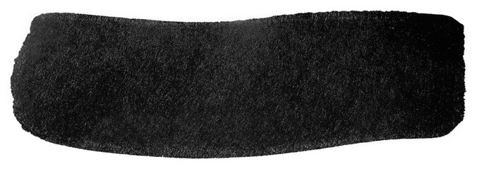 Stain of black ink paint on paper. On a white background isolated