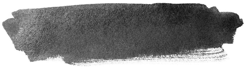 Stain of black ink paint on paper. On a white background isolated