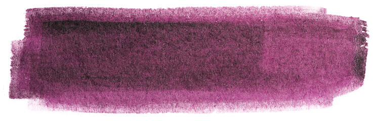 Red crimson watercolor paint spot on paper. On a white background isolated