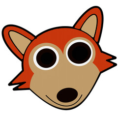 Cartoon illustration of a fox