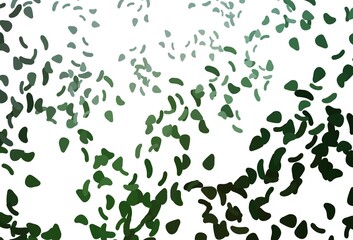 Light Green vector pattern with chaotic shapes.