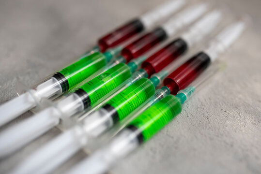 The vaccine continues after covid 19. It is hoped that the pandemic will end in 2021 thanks to the vaccine. In this photo, the green injectors represent normal life.