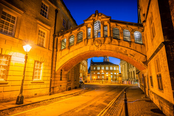 New college lane with Bridge of Sights in Oxford, England 