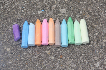 colored chalk on a blackboard