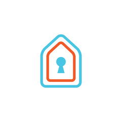 House and key vector icon illustration