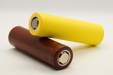Battery close-up on a light background