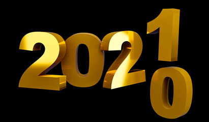3D render 2021 year  concept of new year  new year 2021
