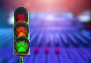 Traffic lights Isolated from the background technology symbol respect traffic regulations