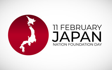 11 february  Japan nation foundation day  background Template design for card, banner, poster or flyer. Vector Illustration EPS10