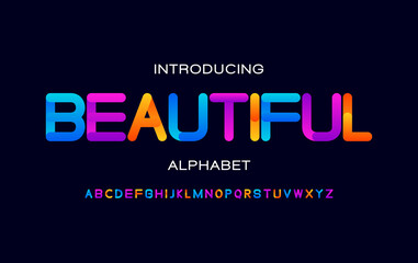 Colorful alphabet fonts. Typography for a happy theme, poster, banner, etc. Vector element or template A to Z