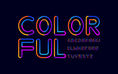 Colorful alphabet fonts. Typography for a happy theme, poster, banner, etc. Vector element or template A to Z