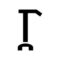 Walking stick glyph icon. simple design editable. design vector illustration