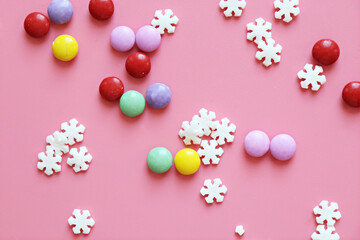 pink background of sweet candy