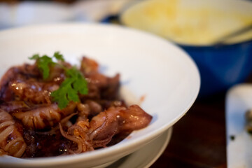 Sweet Boiled Squid Thai called Maug Tom Whan