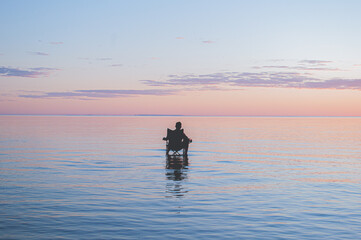 gazing at horizon in sea