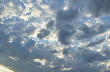 cloud spreading on sunset twilight sky in evening