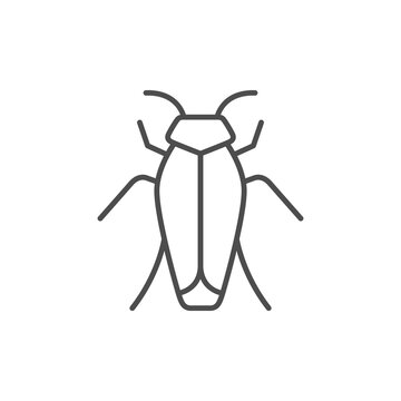 recommend clip art: Cockroach line outline icon or insect concept