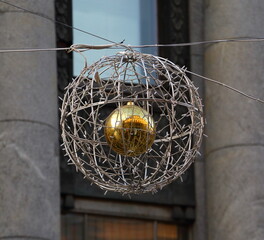 Christmas street hanging decoration made of metal