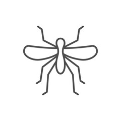 Mosquito line outline icon or insect concept