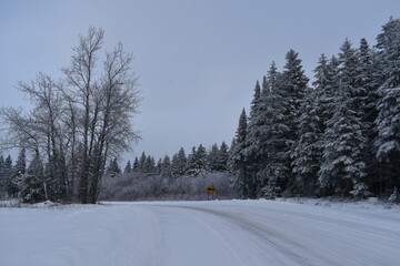 Rang du Nord in winter, Sainte-Apolline, Quebec