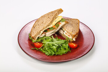 Sandwich with chicken breast and cheese
