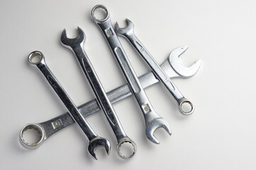 Wrenches on a white background. Hand tool