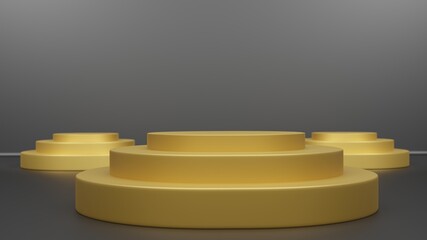 podium with gold coins