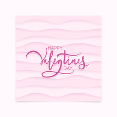 Waves background with Valentine's Day greetings. Vector Illustration
