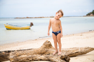 Happy boy on the beach