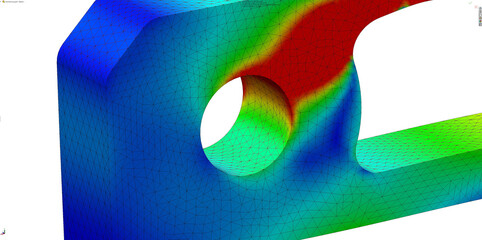 finite element stress analysis results - 3d illustration