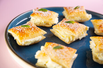 Miguelitos, traditional spanish dessert tapa.