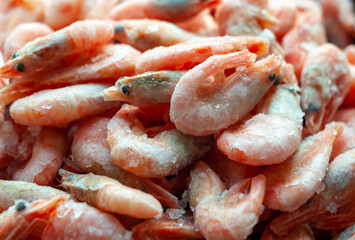 Frozen shrimp close-up.Background of the shrimp.