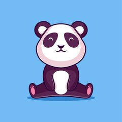cute panda sitting cartoon illustration