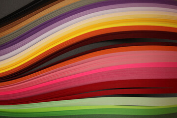  Rainbow color strip wave paper. Abstract texture horizontal background.