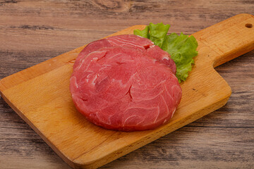 Raw tuna steak for grill