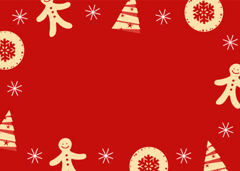 Naklejka na ściany i meble Christmas Background with Gingerbread Cookies