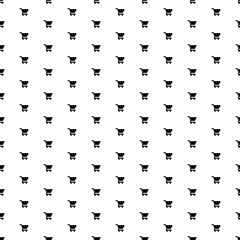 Square seamless background pattern from geometric shapes. The pattern is evenly filled with black shopping cart symbols. Vector illustration on white background