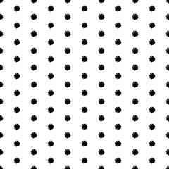 Square seamless background pattern from black chamomile flowers. The pattern is evenly filled. Vector illustration on white background