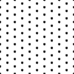 Square seamless background pattern from geometric shapes. The pattern is evenly filled with black four-leaf clover symbols. Vector illustration on white background