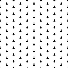 Square seamless background pattern from geometric shapes. The pattern is evenly filled with black flared dress symbols. Vector illustration on white background