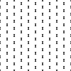 Square seamless background pattern from geometric shapes. The pattern is evenly filled with black hourglass symbols. Vector illustration on white background
