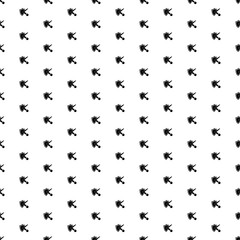 Square seamless background pattern from geometric shapes. The pattern is evenly filled with black ball bounces off the shield symbols. Vector illustration on white background