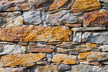 Modern style gray color wall pattern and uneven surface made with many slate and granite blocks