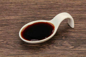 Asian soya sauce in the bowl