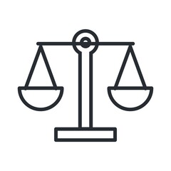 Balance icon in line design style. Justice concept.