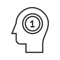 Business insight icon in line design style. Human brain, Creative thinking concept.