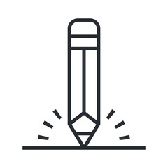 Pencil icon in line design style.