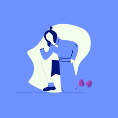 Vector illustration, stylish young women dressed in trendy clothes, modern flat people character 