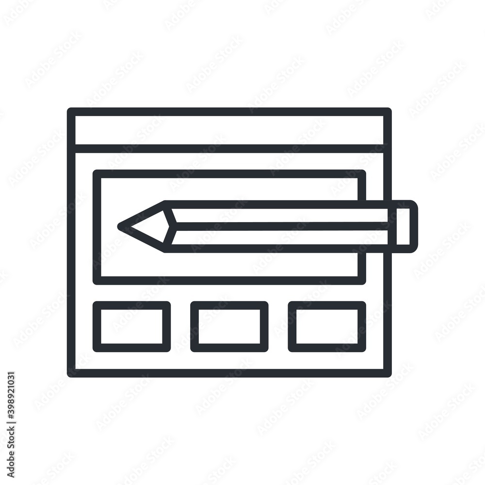 Poster line design vector icon of graphic design. website ui design symbol.