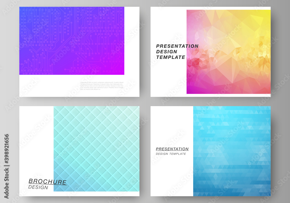 Poster the minimalistic abstract vector illustration of the editable layout of the presentation slides desi